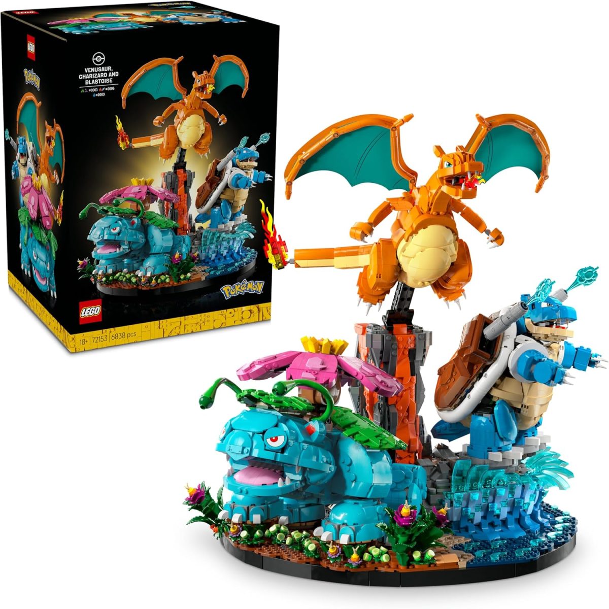 LEGO Pokémon Florizarre, Dracaufeu et Tortank - Set pour Adulte